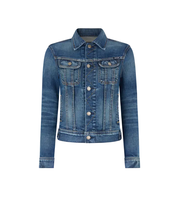 COMFORT STONE WASHED DENIM JACKET MID BLUE online
